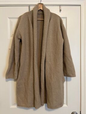 Kindred Bravely Taupe Open-Front Teddy Coat